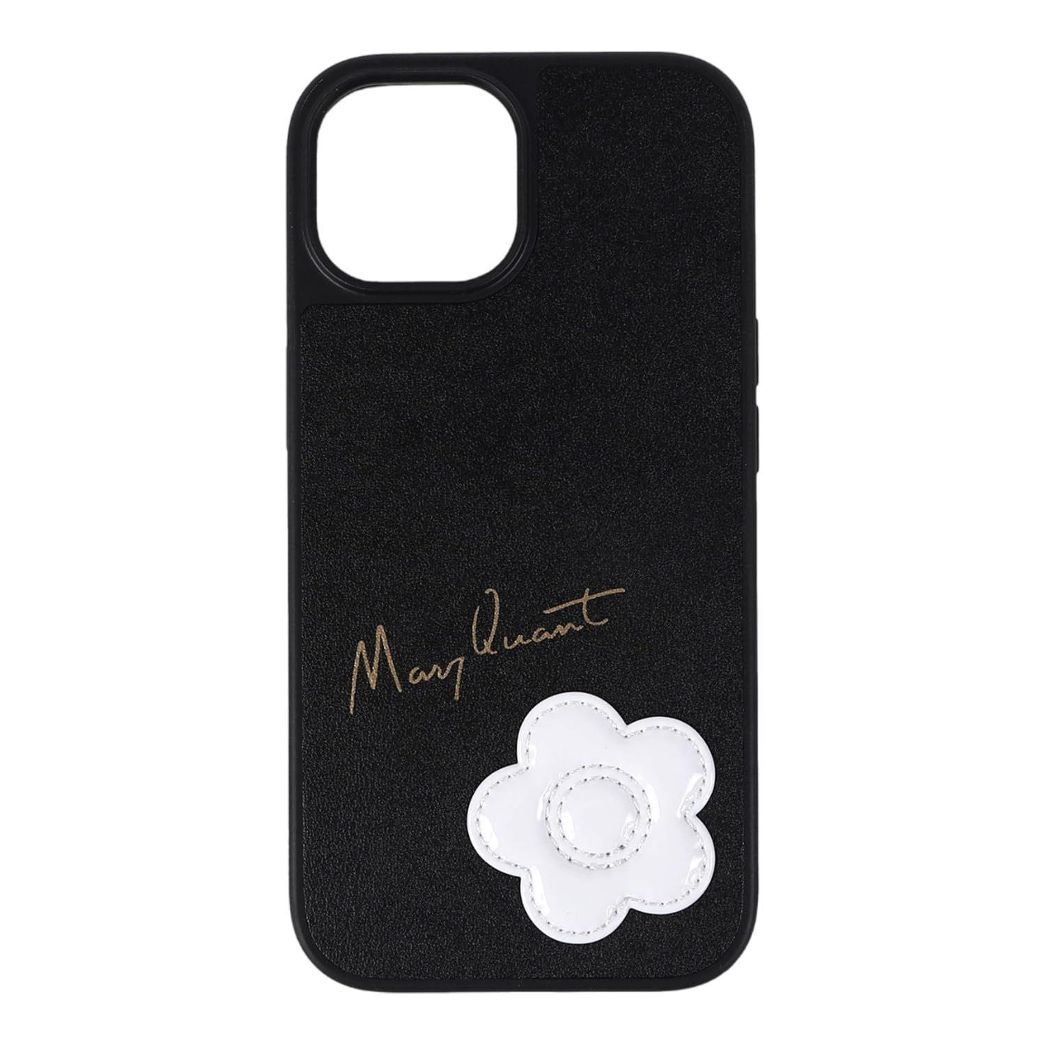 新品 MARY QUANT マリークワント iPhone 15 14 13 用 スマホケース ENAMELED DAISY HYBRID レディース ブラック 黒