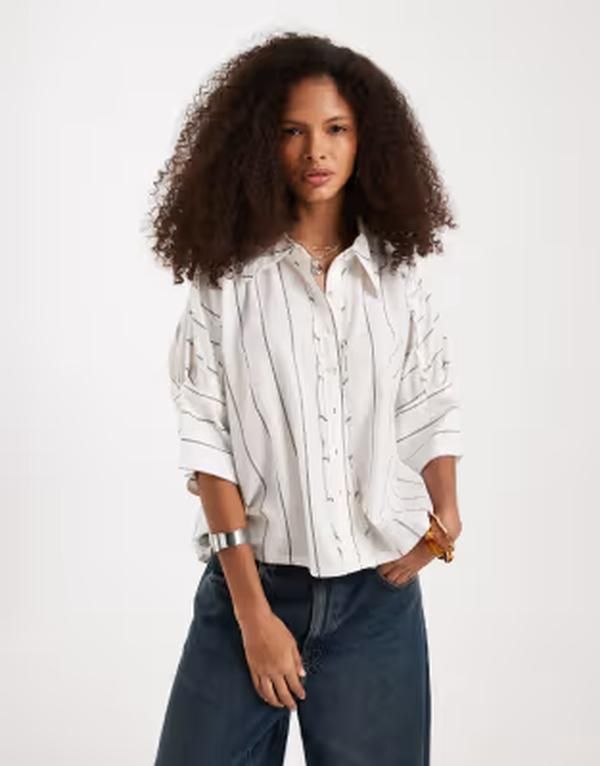 フリーピープル レディース トップス シャツ コットン Free People seaside cotton striped shirt combo Ivory Combo アイボリー