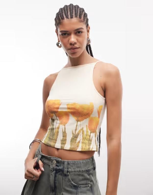 モーテル レディース トップス シャツ プリント Motel Dudley top in buttermilk blurry print Buttermilk