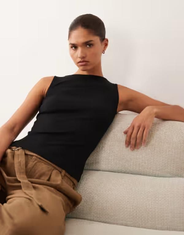 ブレーブソウル レディース トップス タンクトップ ハイネック Brave Soul high neck tank top Black ブラック