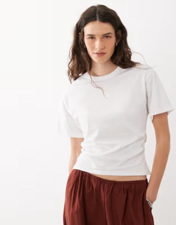ブレーブソウル レディース トップス Tシャツ Brave Soul short sleeve corset waistshirt WHITE ホワイト