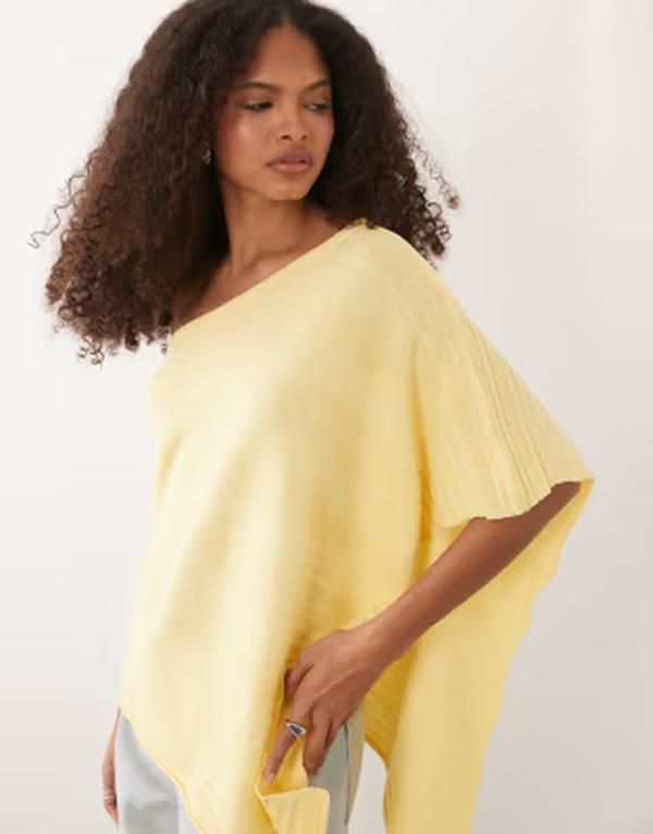 エイソス レディース トップス Tシャツ リブニット ASOS DESIGN rib knit longline poncho in ecru Buttermilk エクリュ