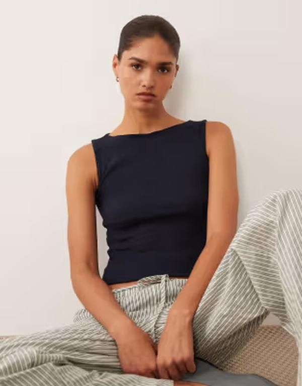 ブレーブソウル レディース トップス タンクトップ ハイネック Brave Soul high neck tank top NAVY ネイビー