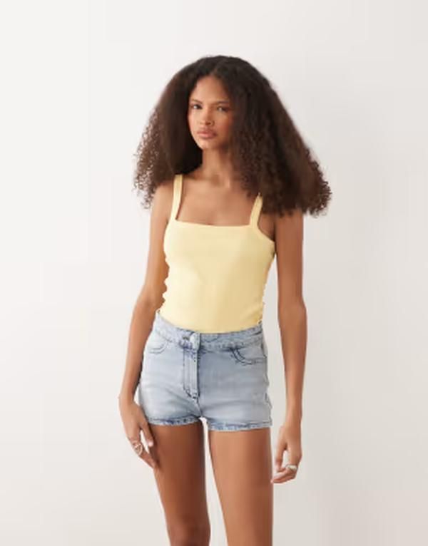 ミスセルフフリッジ レディース ボトムス ハーフパンツ・ショーツ ショートパンツ デニム ブーツ Misselfridge denim booty shorts wash Blue wash ブルー