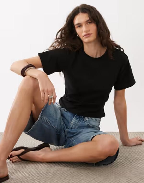 ブレーブソウル レディース トップス Tシャツ Brave Soul short sleeve corset waistshirt Black ブラック