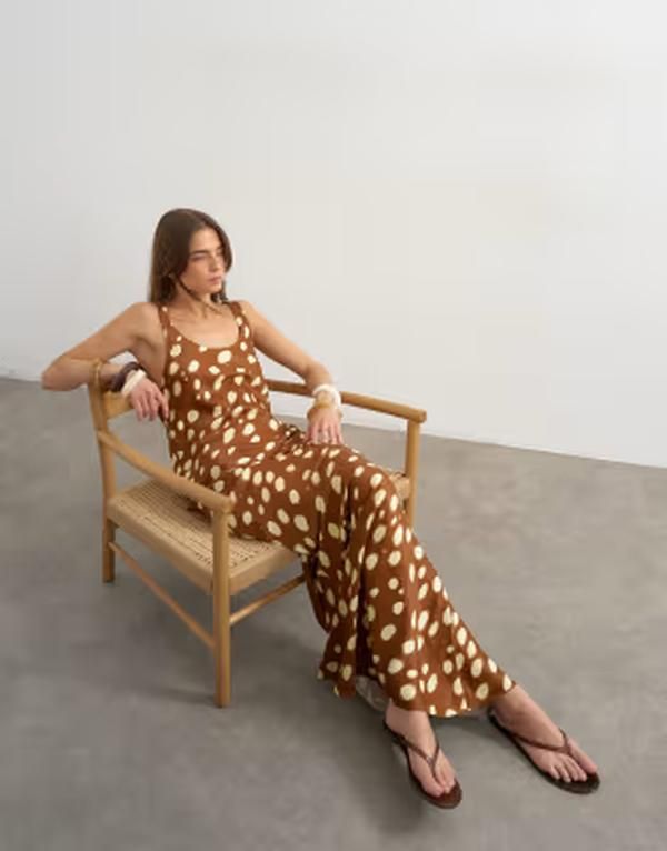 トップショップ レディース ボトムスカート プリント サテン マキシ Topshop satin bias maxi skirt in deer print Deer print