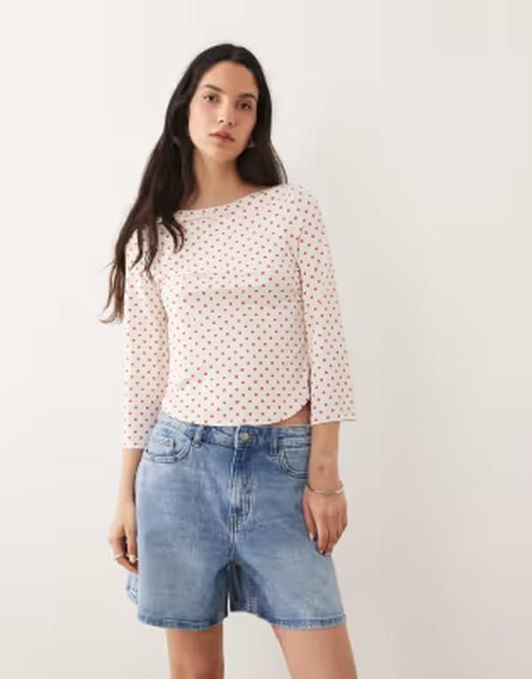 ジェイディーワイ レディース ボトムス ハーフパンツ・ショーツ ハイウエスト ショートパンツ デニム JDY high waist denim shorts in light BLUE ブルー
