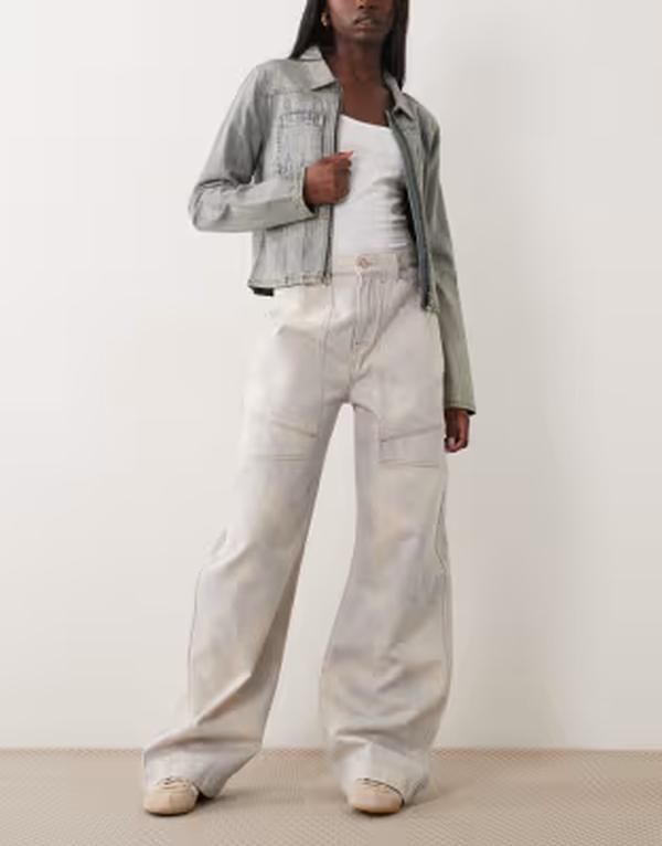 ボス オレンジ レディース ボトムス デニムパンツ リラックスフィット ジーンズ BOSS Orange cargo balloon 20 relaxed fit jeans in light Open blue ブルー