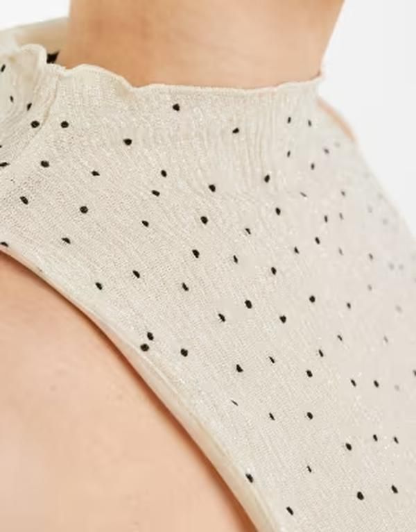 モーテル レディース トップス シャツ ドット メッシュ Motel Marista polka mesh plisse top in cream クリーム