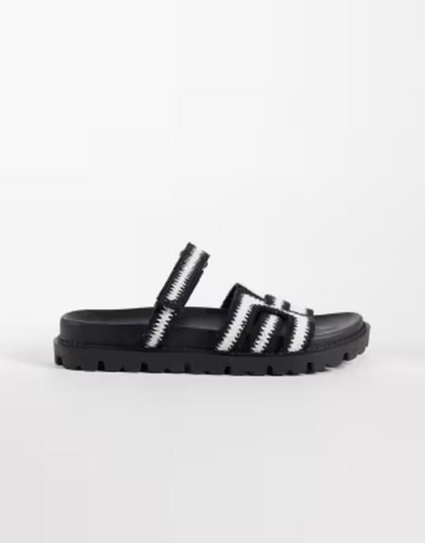 シミ レディース シューズ サンダル SIMMI ShoesIMMI London Adelle chunky sandal slides crochet Black crochet ブラック