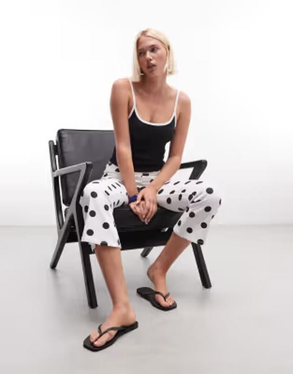 コルージョン レディース ボトムス ハーフパンツ・ショーツ ドット柄 ドット キャップ COLLUSION flared foldover capri polka dot Polka dot ドット