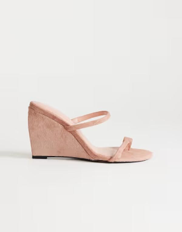 トップショップ レディース シューズ サンダル レザー ヒール Topshop Abi strappy wedge heels hairon realeather Pink pony ピンク