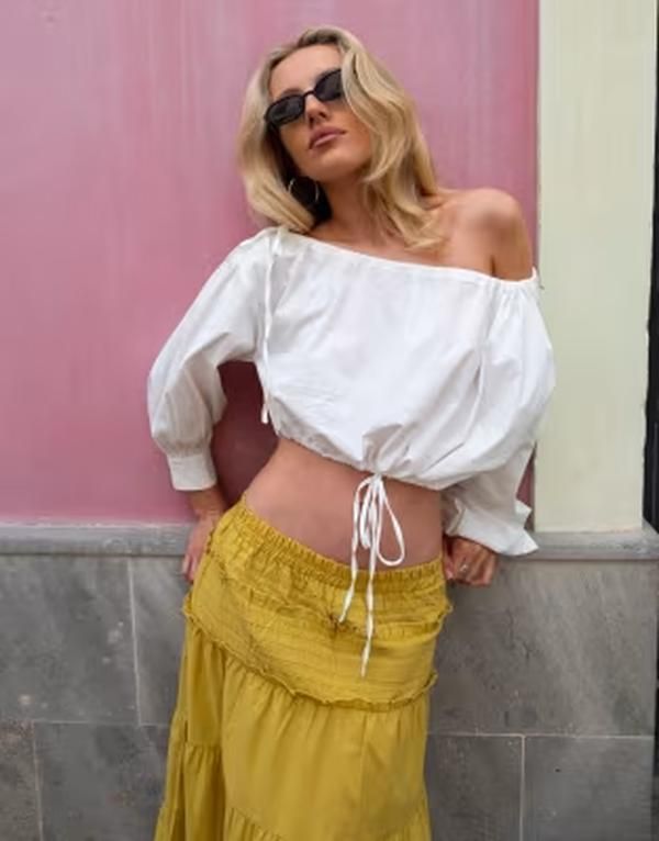 デイジーストリート レディース トップス シャツ コットン Daisy Street x Emma Jean off shoulder cotton poplin crop top WHITE ホワイト デイジーストリート レディース トップス シャツ コットン Daisy Street x Emma Jean off shoulder cotton poplin crop top WHITE ホワイト
