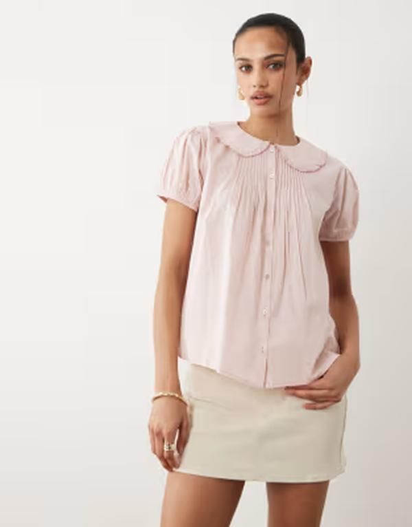 コットンオン レディース トップス Tシャツ ブラウス Cotton babydoll blouse PINK ピンク