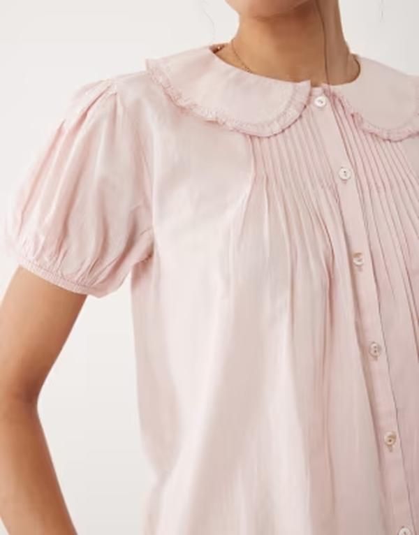 コットンオン レディース トップス Tシャツ ブラウス Cotton babydoll blouse PINK ピンク