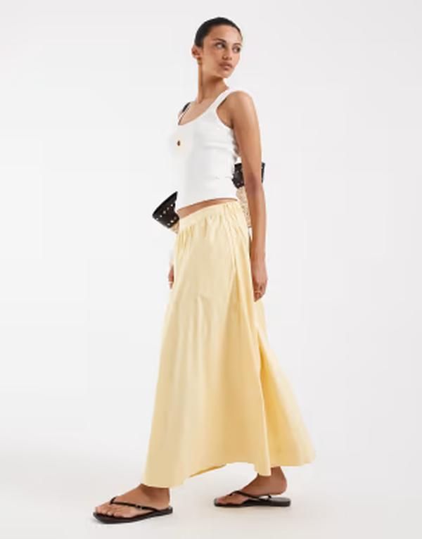 ヴェロモーダ レディース ボトムスカート ミディ Vero Moda pull on full midi skirt in golden haze Golden haze