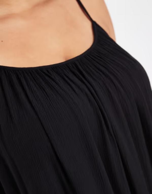 オンリーカーブ レディース トップス ワンピース マキシ ONLY Curve cami maxi dress Black ブラック