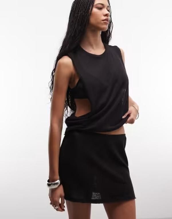 ウィークデイ レディース ボトムスカート ミニ ジャージー Weekday jersey mini skirt part of a set Black ブラック