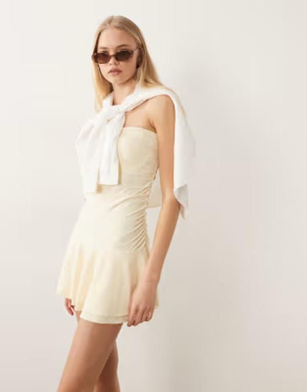 コットンオン レディース トップス ワンピース ミニ Cotton hold me tube mini dress in vanilla