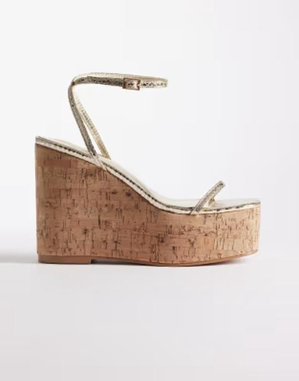 シミ レディース シューズ サンダル ヒール SIMMI Shoesimmi London Kitty higheeled wedges Gold Snake ゴールド