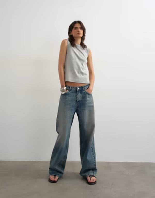 トップショップ レディース トップス タンクトップ Topshop slim tank heather Gray Heather グレー