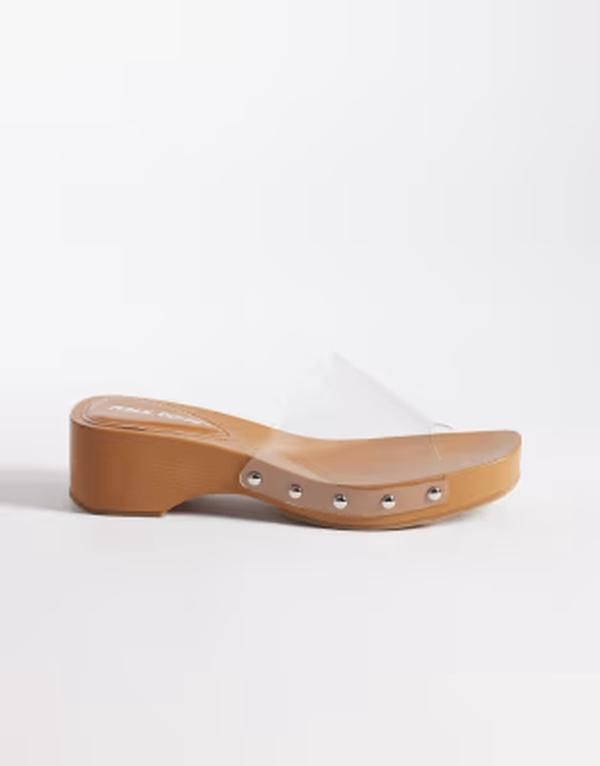 パブリックデザイア レディース シューズ サンダル Public Desire Alma clear clogs in tan タン