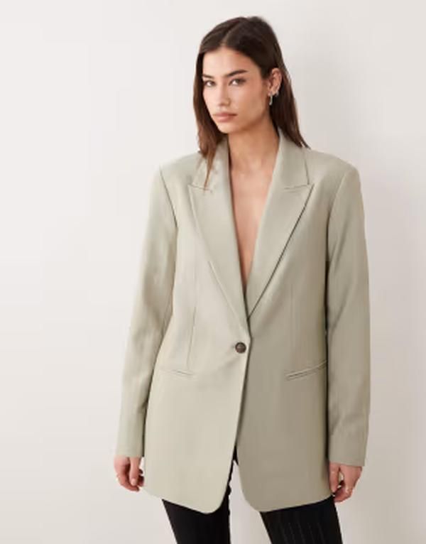 エイソス レディース アウター ジャケット・ブルゾン ブレザー ASOS DESIGN Tailored relaxed blazer in sage セージ