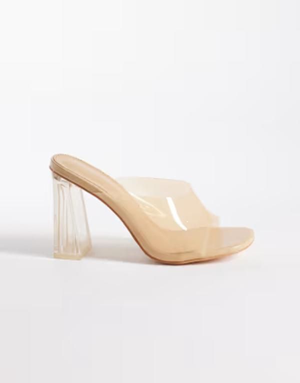 パブリックデザイア レディース シューズ サンダル ヒール Public Desire Kyoto transparent heeled mules ineutral NUDE