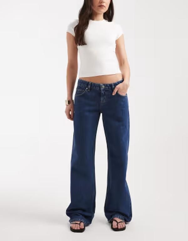 コットンオン レディース ボトムス デニムパンツ ローライズ ミニ ジーンズ Cotton low rise straight jeans in Gemini blue pocket Gemini Blue Pocket ブルー