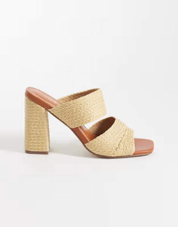 パブリックデザイア レディース シューズ サンダル ヒール Public Desire Milo raffia heeled mule sandals inatural NATURAL