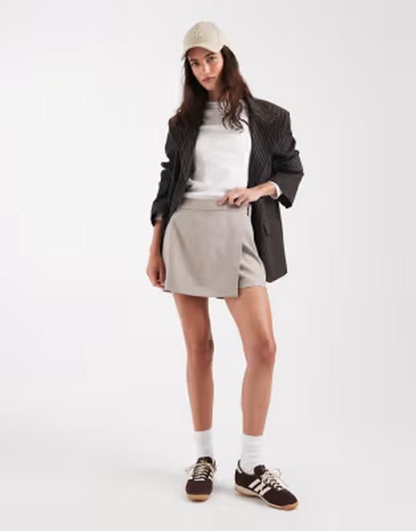オンリー レディース ボトムスカート ONLY tailored skort in stone ストーン