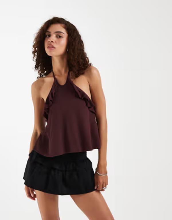 モーテル レディース ボトムスカート フリル Motel Alna ruffle skort Black ブラック