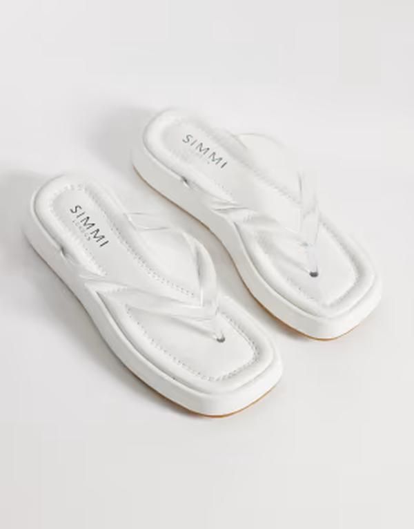シミ レディース シューズ サンダル SIMMI Shoesimmi London Drew flatform flip flops WHITE PU ホワイト