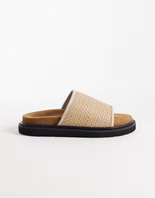 ウォークロンドン レディース シューズ サンダル レザー Walk London Holly slide sandals woven leather Off White オフホワイト