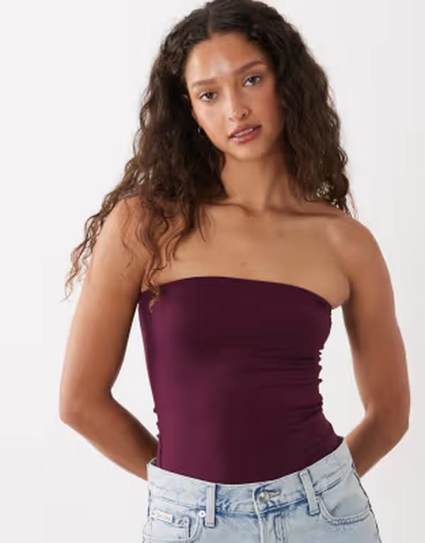 コットンオン レディース トップス シャツ Cotton hold me longline boob tube in blackberry