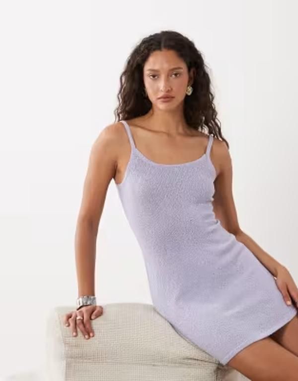 コットンオン レディース トップス ワンピース ミニット Cotton sparkle mini knit dress in violet バイオレット