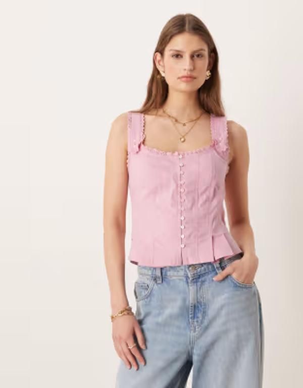 フリーピープル レディース トップス シャツ Free People bridgette corsetopINK ピンク
