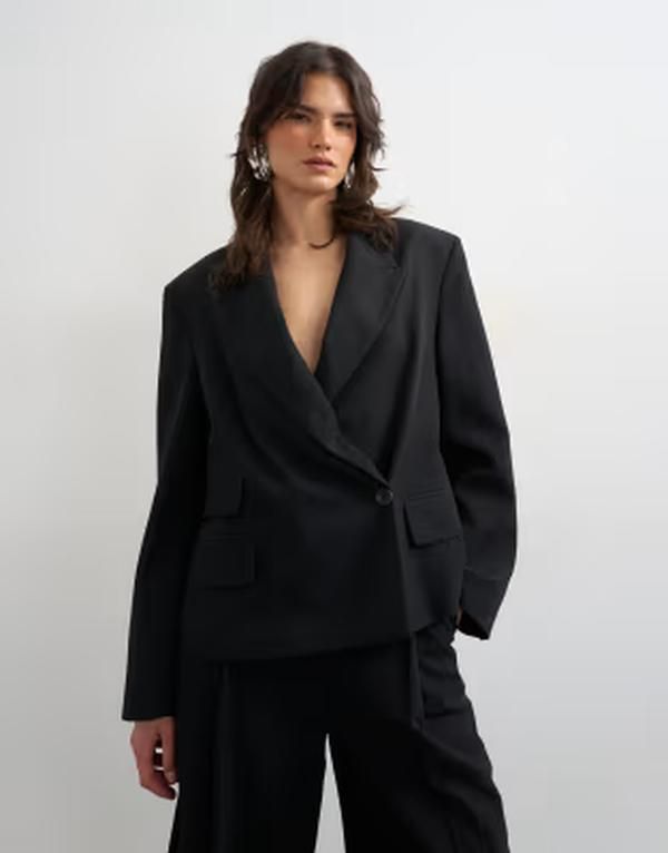 トップショップ レディース アウター ジャケット・ブルゾン ブレザー Topshop multipocket blazer Black ブラック