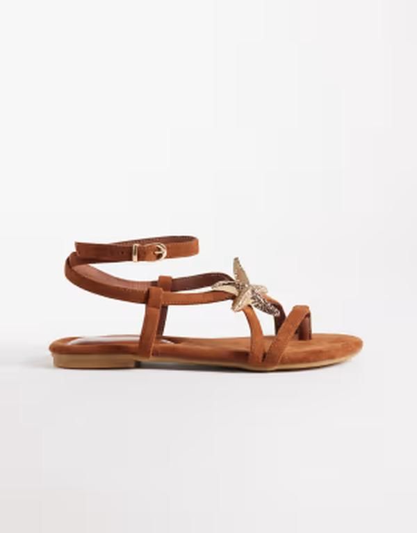 サウスビーチ レディース シューズ サンダル スエード South Beach starfish strappy flat sandals faux suede Brown ブラウン 12,905円