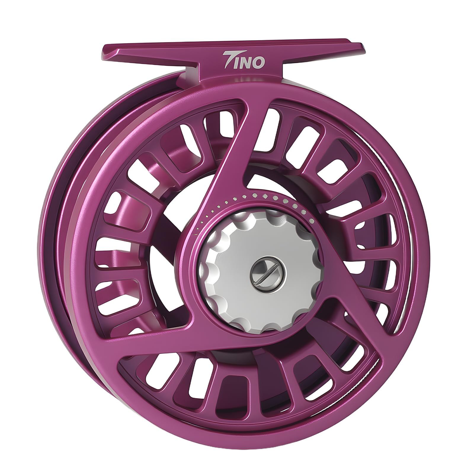 新品 M MAXIMUMCATCH Maxcatch TINO 大アーバーのフライフィッシングリール フライリール (パープル 5/6 wt)
