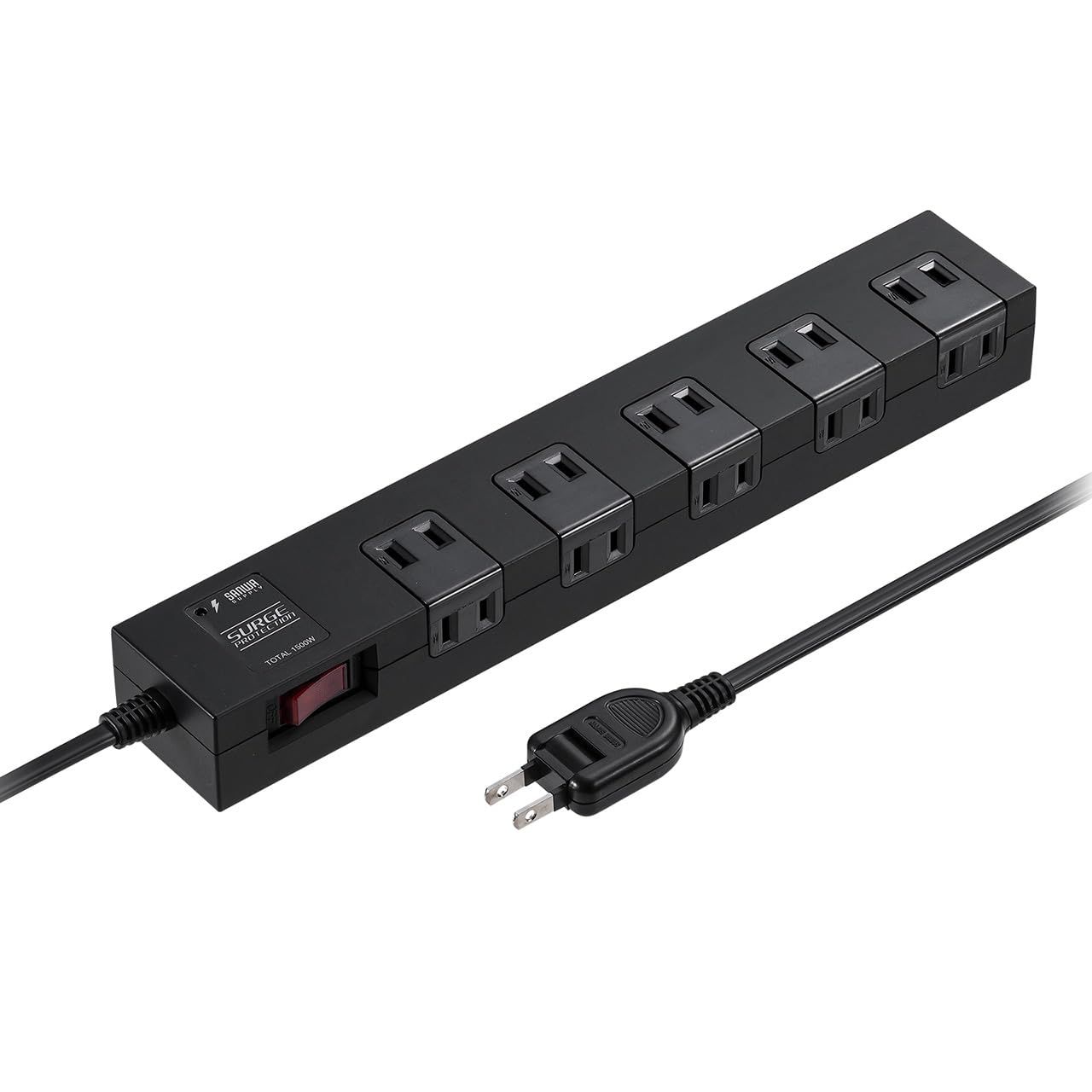 新品 サンワダイレクト 電源タップ 10個口 3m 雷ガード マグネット 一括スイッチ付 延長コード ブラック 700-TAP044-3BK