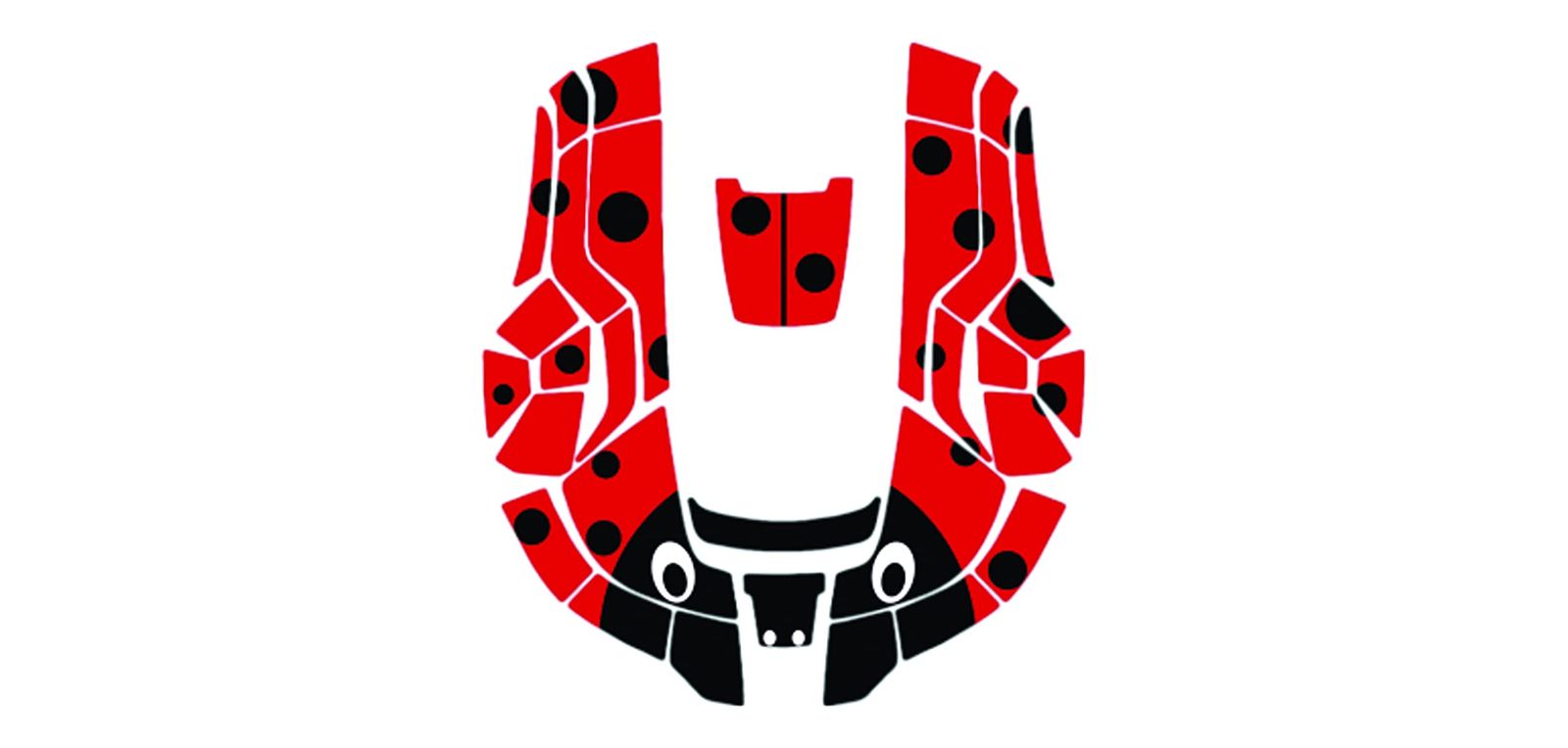 新品 ハスクバーナ・ゼノア ロボット芝刈機デカールキット LADYBUG てんとう虫 Automower 315 着せ替えシール 599292403 赤