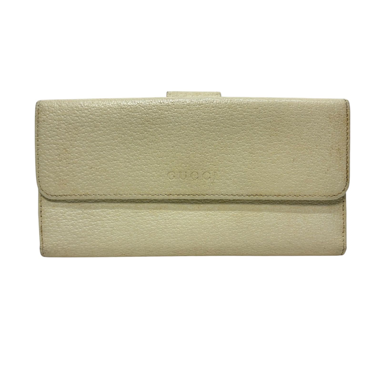 4401 GUCCI グッチ 長財布 ホワイトベージュ Wホック オールドグッチ ヴィンテージ