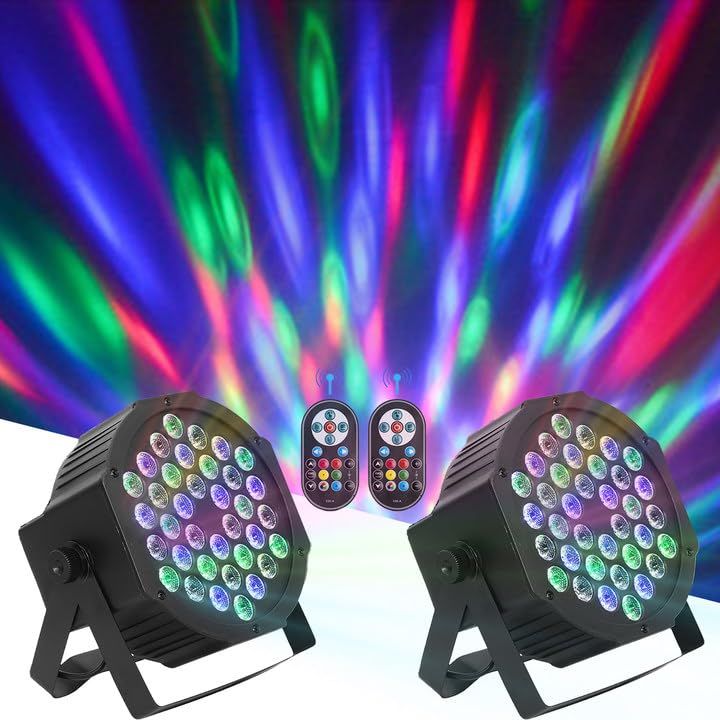 36LED RGB ステージライト DMX512 対応 4 種制御モード 放熱ファン内蔵 パーティーライト DJ ライト カラオケ イベント 家庭用 2個入り 国内発送 8d7606d8