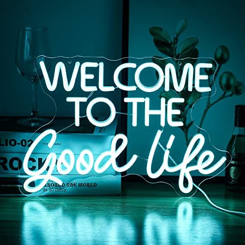 Welcome To The Good Lifeネオンサイン ledネオン看板 ネオン管インテリア 調光可能 ウォール装飾ライト ベッドルーム キッズルーム 誕生日 パーティーバー デコレーションUSB電源付き 国内発送 e602b14c