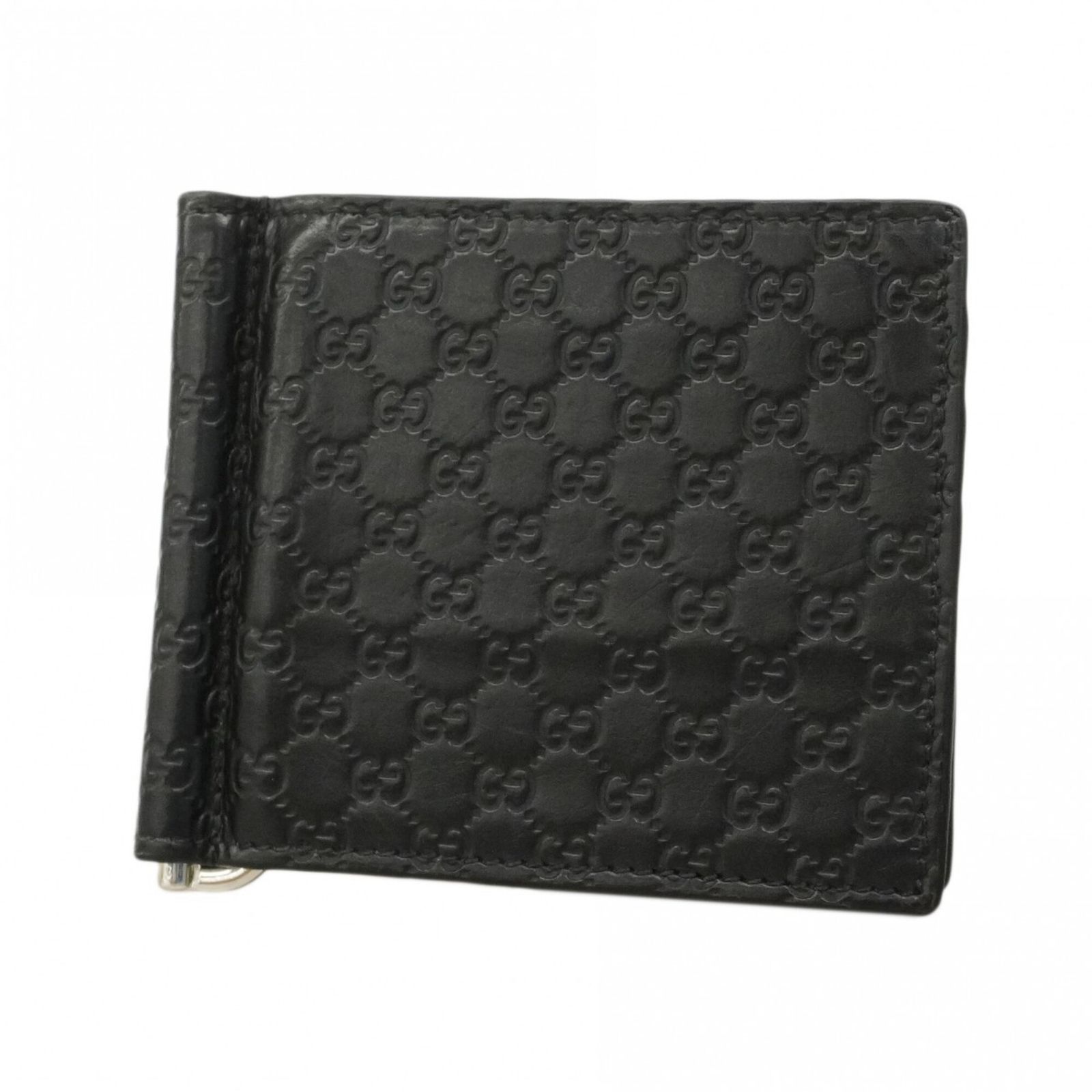 グッチ(Gucci) グッチ マネークリップ マイクログッチシマ 544478 レザー ブラック メンズ