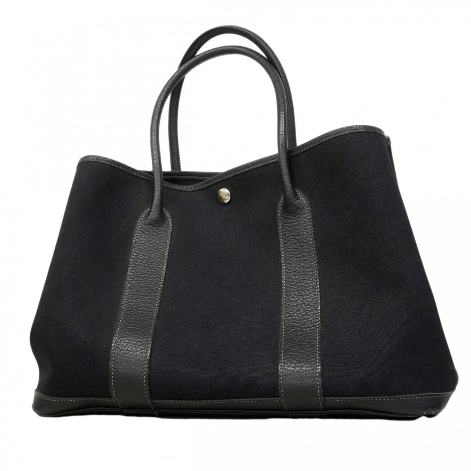 エルメス(Hermes) エルメス トートバッグ ガーデンPM トワルオフィシエ ブラック □M刻印レディース