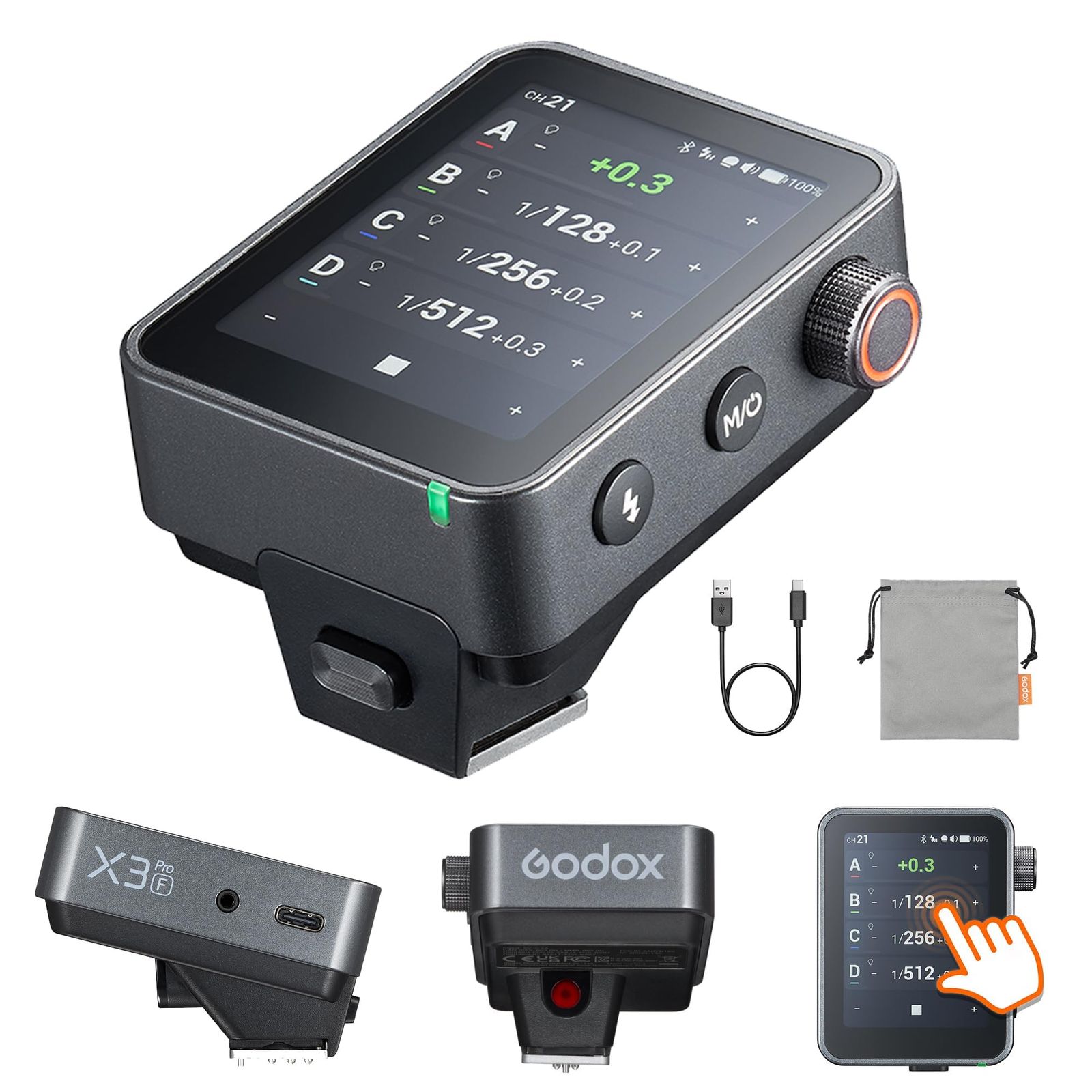 新品 Godox X3 Pro TTL ワイヤレスフラッシュトリガー、2.4GHz OLED タッチスクリーン フラッシュトランスミッター、内蔵リチウム電池 (X3 Pro For Fuji)