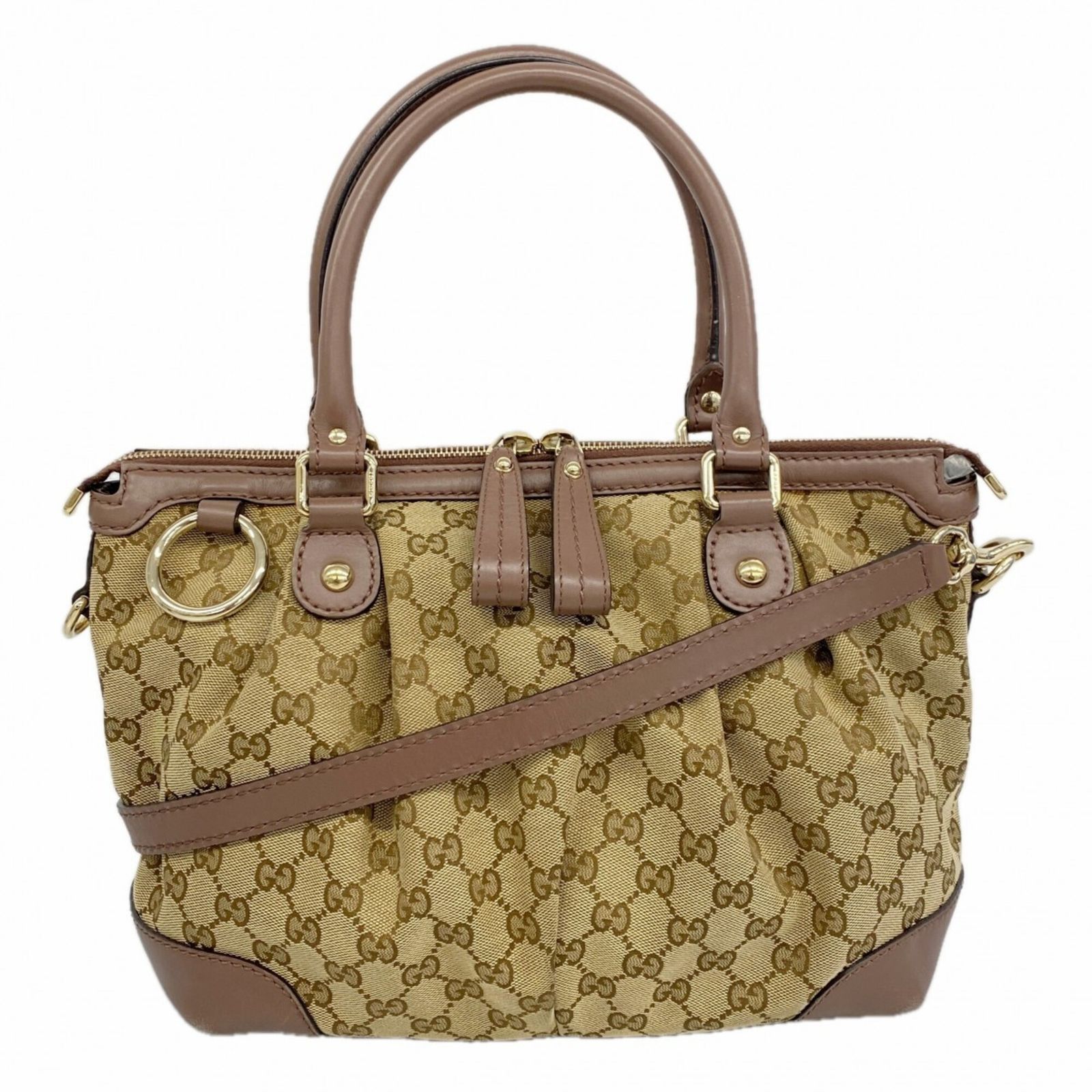 グッチ(Gucci) グッチ ハンドバッグ GGキャンバス 247902 キャンバス ベージュ シャンパン 2wayバッグレディース