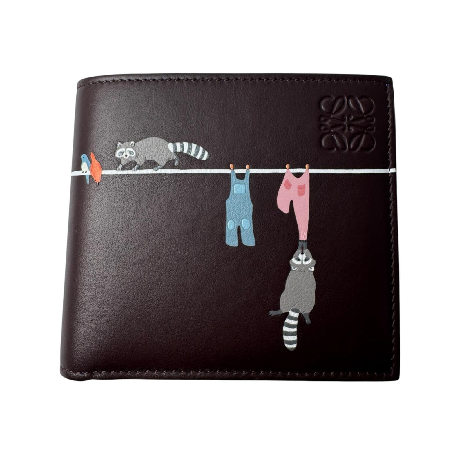新品 ロエベ LOEWE アライグマ バイフォールド コインウォレット ナパカーフ 日本限定 二つ折り財布 レディース